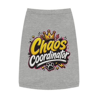 Chaos Coordinator Pet Tank Top — Cute Crown Paw Graphic Dog & Cat Tee