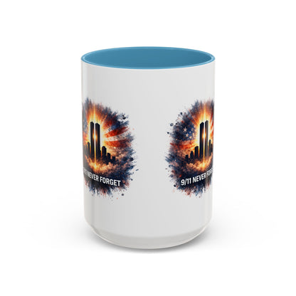 9/11 Never Forget Coffee Mug - Memorial Tribute Accent Mug (11/15oz)