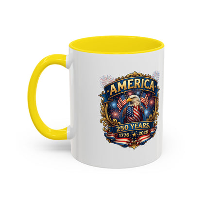 250th America Eagle Coffee Mug — Patriotic 1776–2026 Anniversary Accent Mug