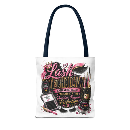 Lash Technician Tote Bag — Glam Beauty Artist Gift, ‘Lash Technician: Enhancing Beauty’ Design