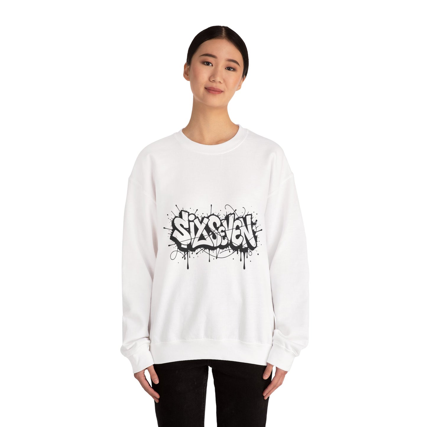 Graffiti 'Six Seven' Crewneck Sweatshirt