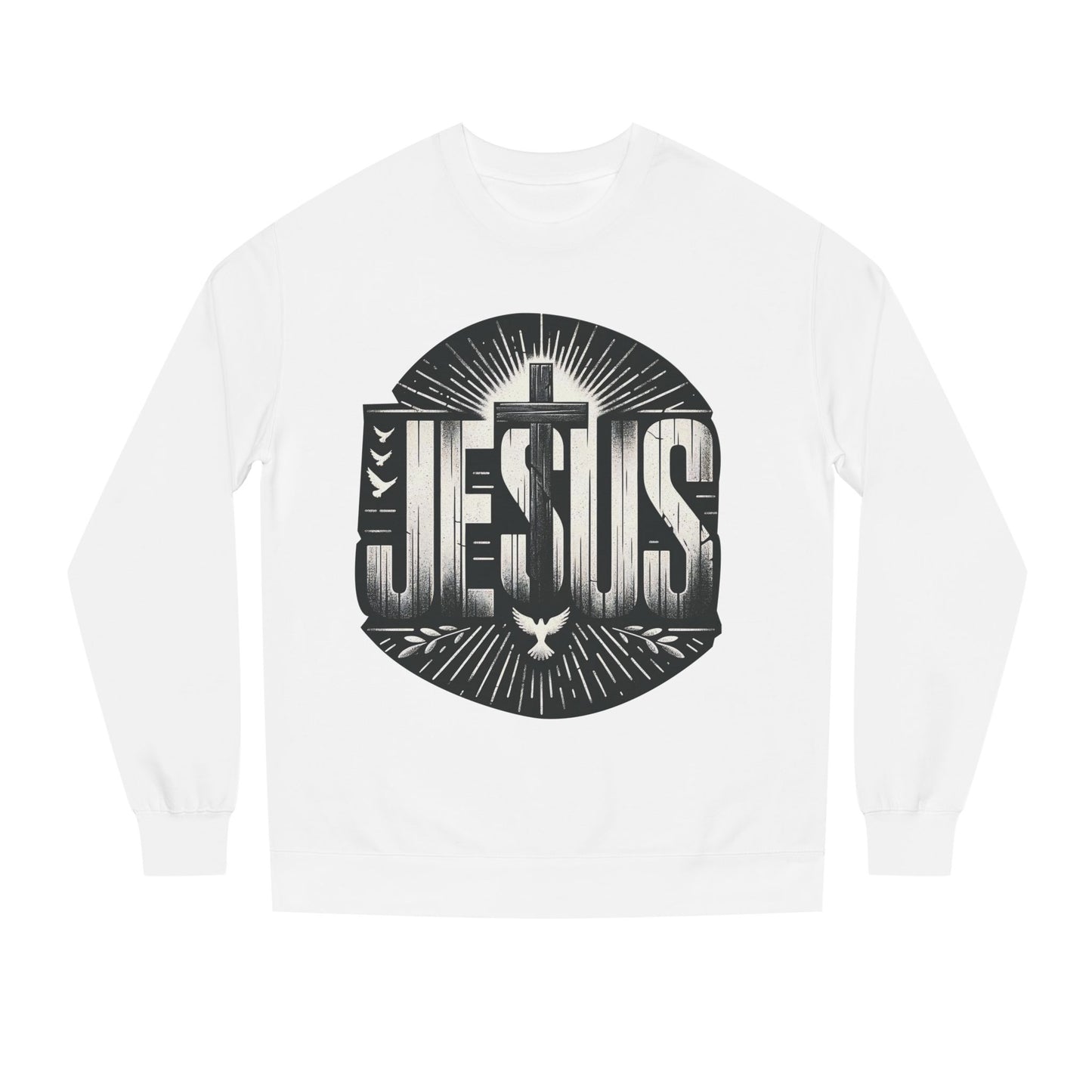 Jesus Graphic Sweatshirt — Vintage Religious Cross & Lamb Crewneck