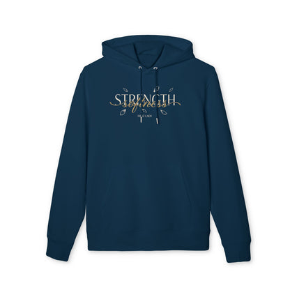 Strength & Grace Hoodie — Inspirational Floral Graphic Sweatshirt