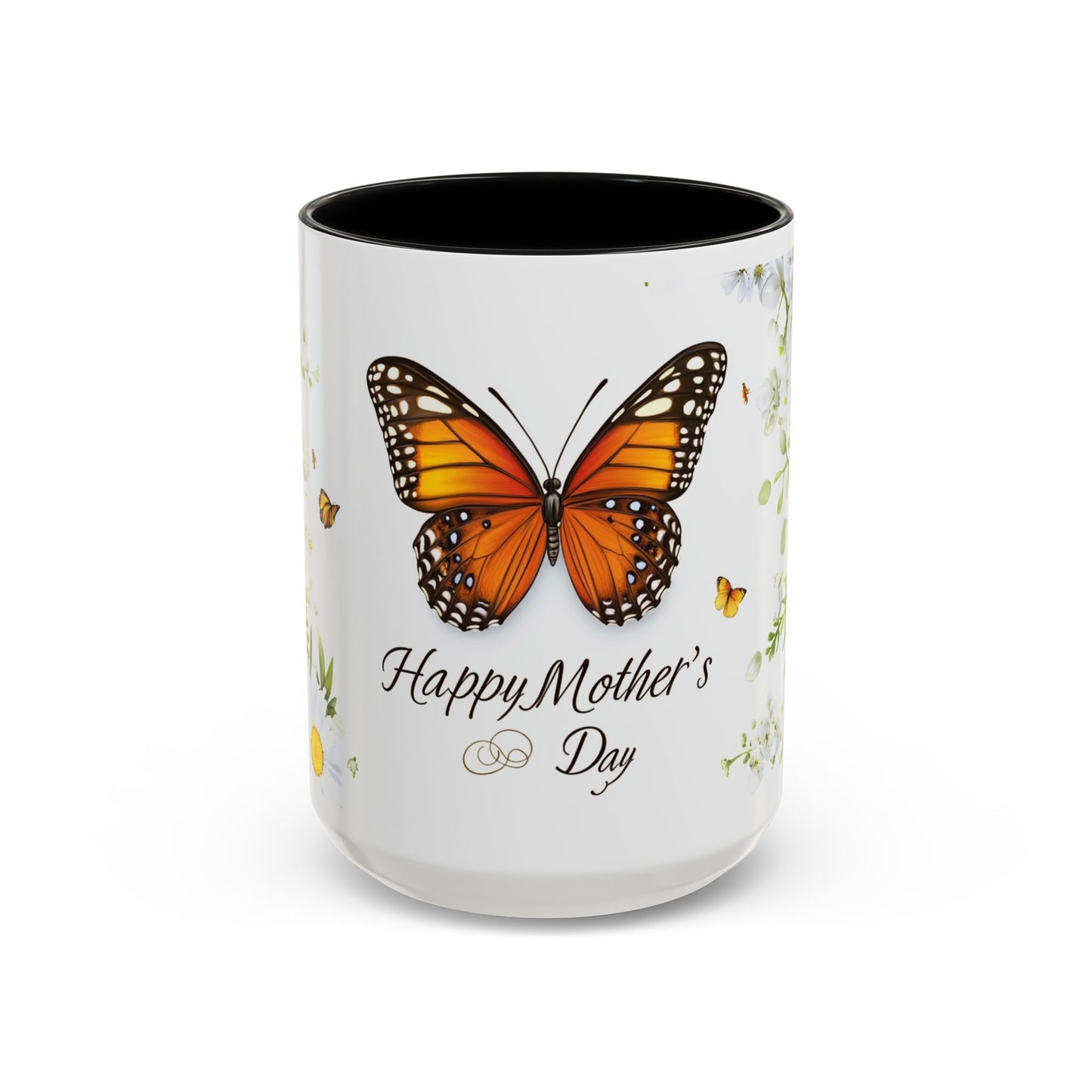 Mother's Day Butterfly Coffee Mug – 'Happy Mother's Day' Floral Accent Mug
