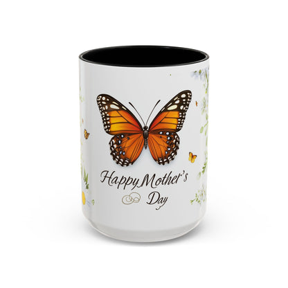 Mother's Day Butterfly Coffee Mug – 'Happy Mother's Day' Floral Accent Mug
