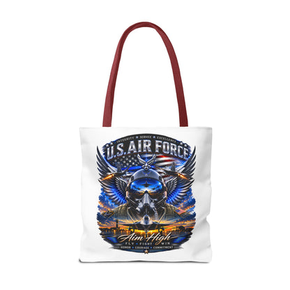 U.S. Air Force Aviator Tote Bag – 'Aim High' Military Pilot Design
