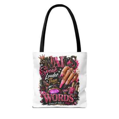 Nails Speak Louder Than Words Tote Bag – Glam Nail Technician Gift
