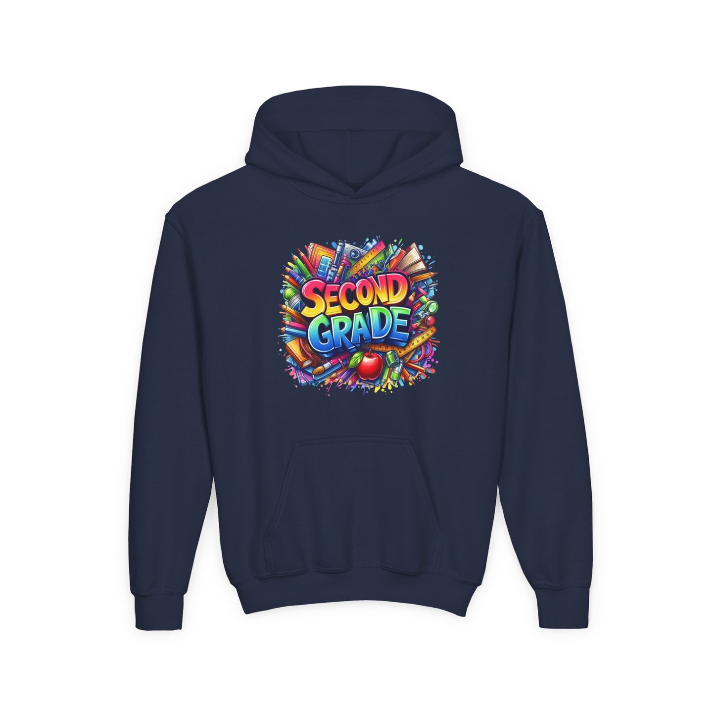 Second Grade Kids Hoodie — Colorful School Day Pullover