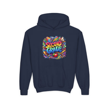 Second Grade Kids Hoodie — Colorful School Day Pullover