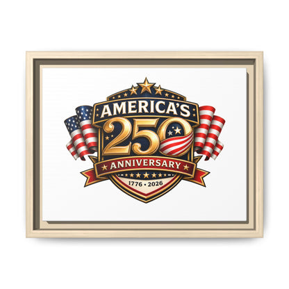 America's 250th Anniversary Framed Matte Canvas - 1776–2026 Patriotic Wall Art