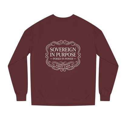 White Crewneck Sweatshirt — Subtle Embossed 'Nowhere to Be Found' Minimal Design