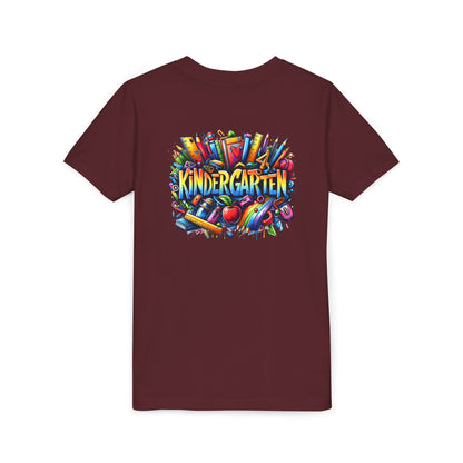 Kindergarten Colorful School Supplies Youth Tee — Back-to-School Kids T-Shirt