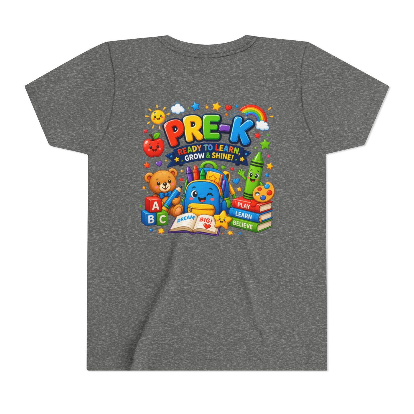 Pre-K Ready To Learn Kids T-Shirt — Colorful Preschool Back-to-School Tee