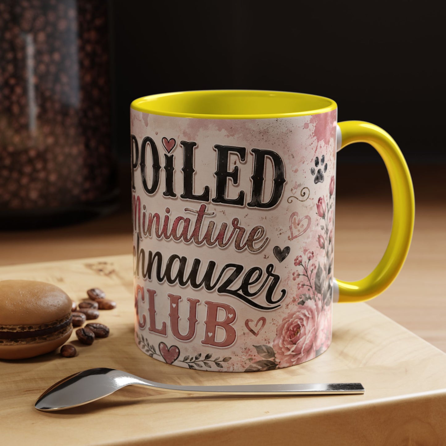 Spoiled Miniature Schnauzer Club Accent Coffee Mug — Cute Dog Mom Gift