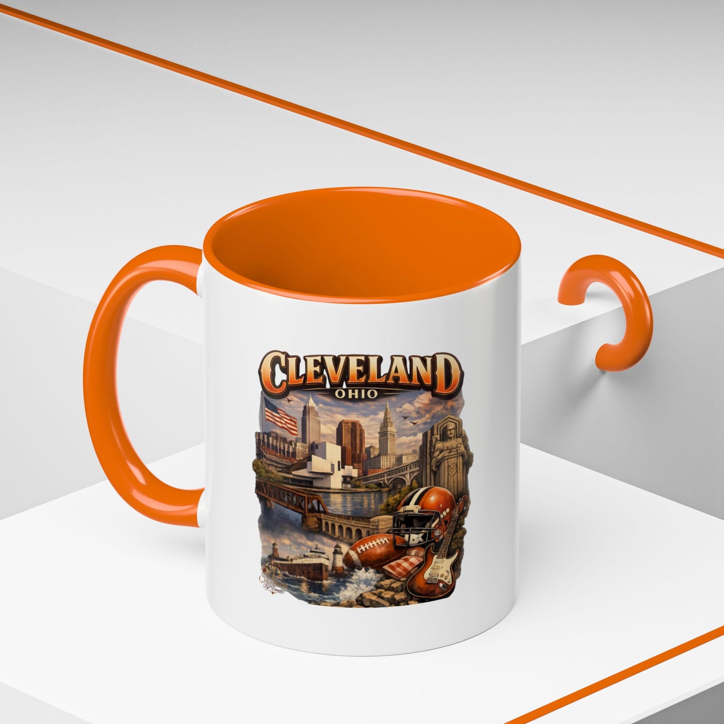 Cleveland Ohio Vintage Football Accent Coffee Mug (11/15oz)