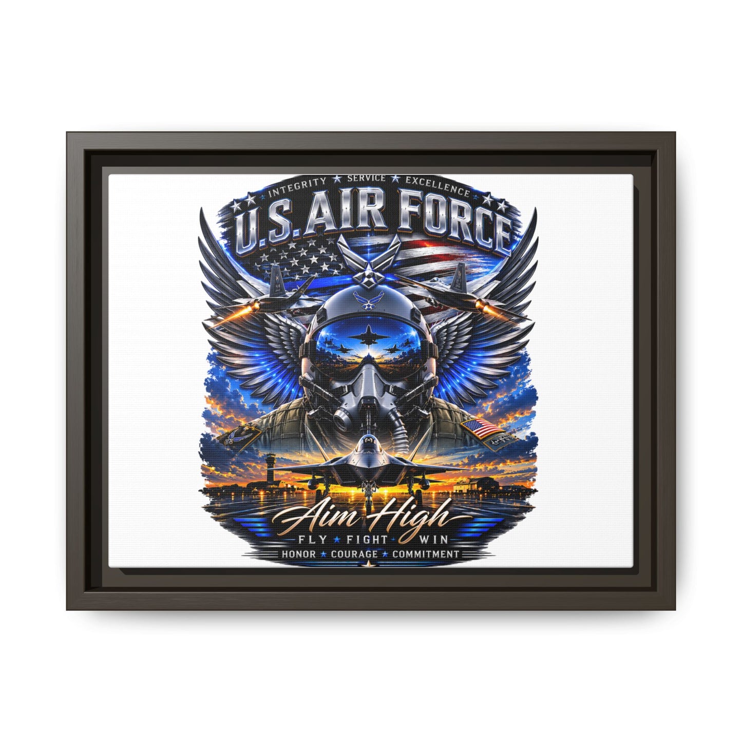 U.S. Air Force 'Aim High' Framed Canvas Print