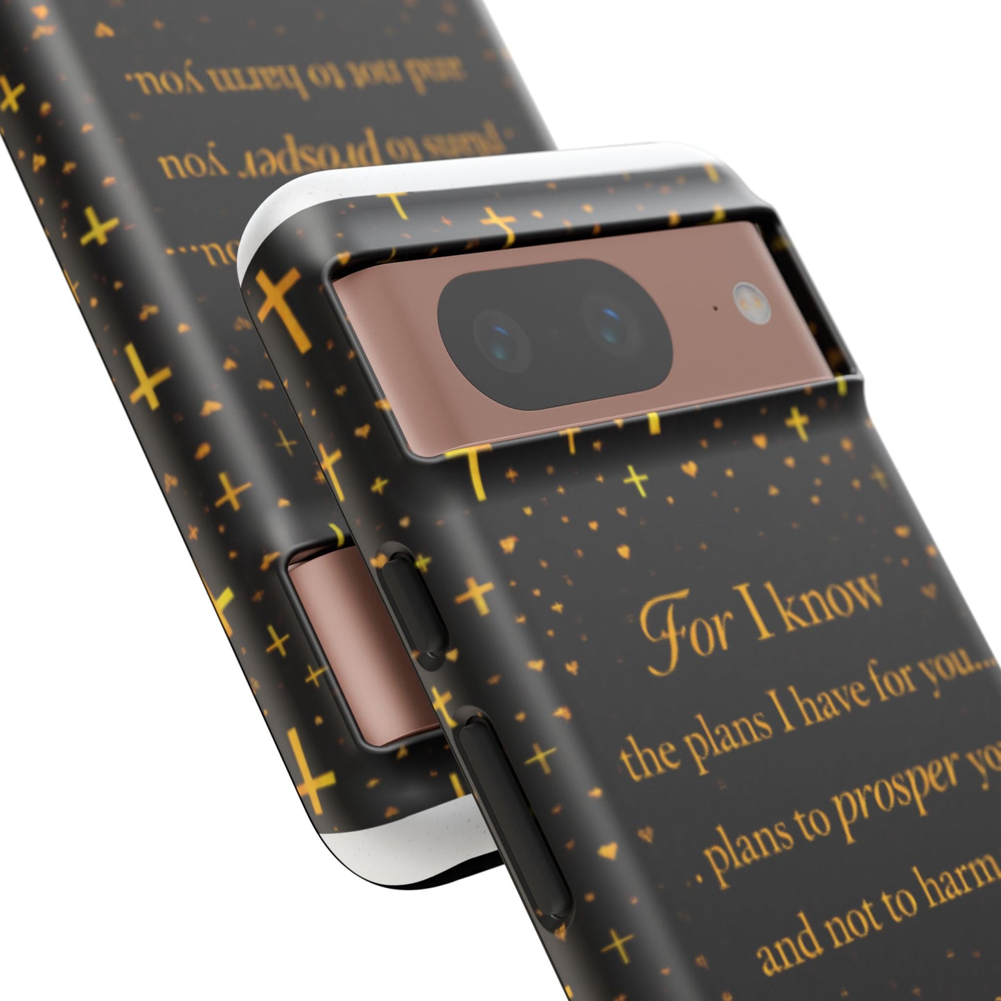 Phone Case — "For I Know" Jeremiah 29:11 Gold Cross Christian Tough Case