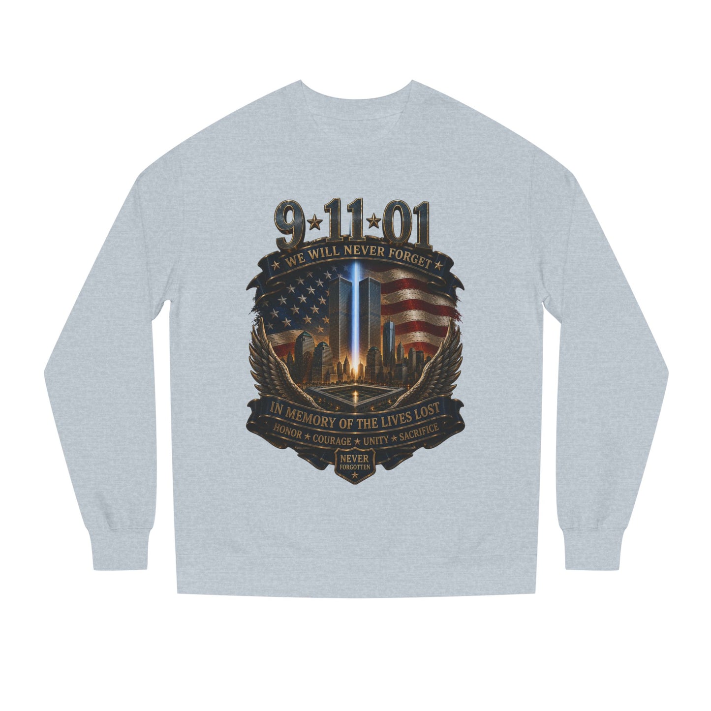 9/11 Never Forget Memorial Sweatshirt – In Memory of the Lives Lost