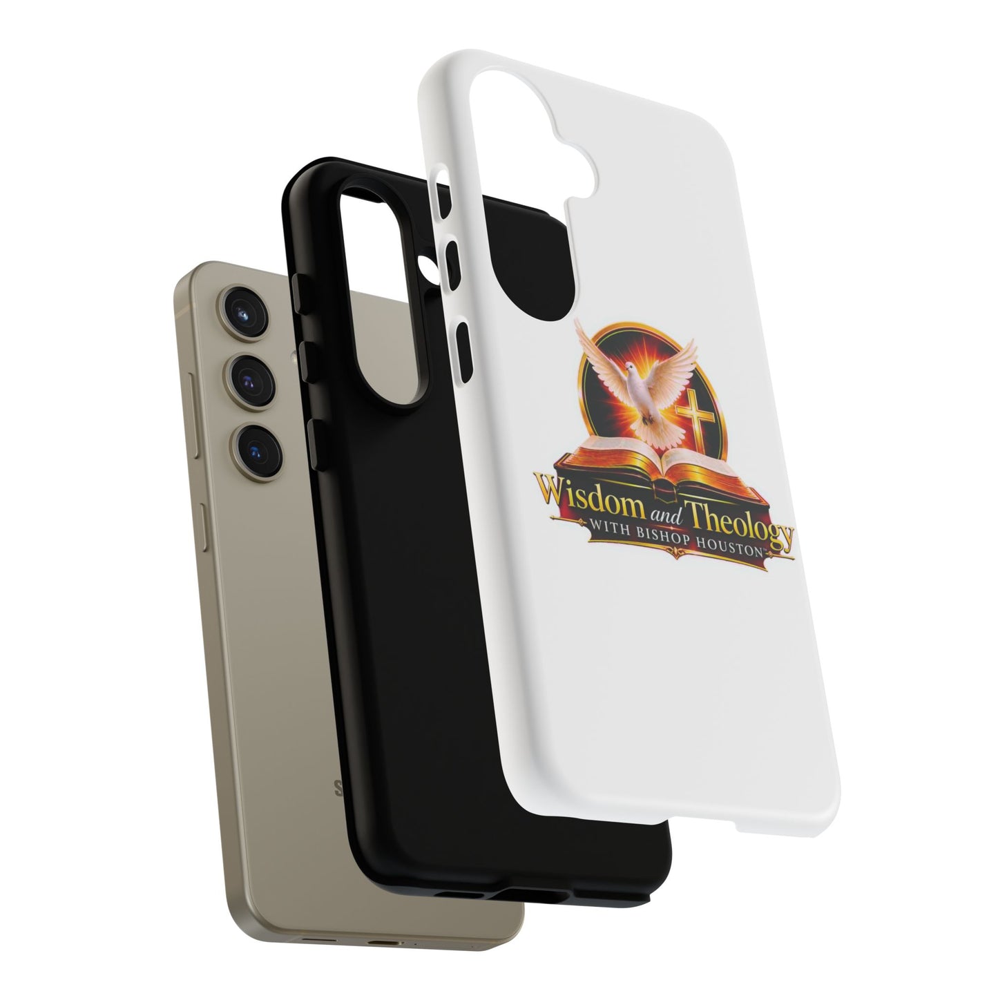 Wisdom and Theology Phone Case — Christian Dove & Cross Protective Tough Case
