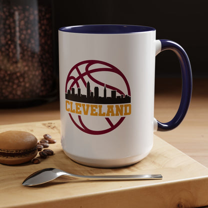 Cleveland Basketball Skyline Accent Coffee Mug (11/15 oz)