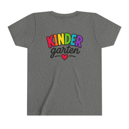 Kindergarten Rainbow Youth Tee — 'Kindergarten' Colorful Back-to-School Shirt