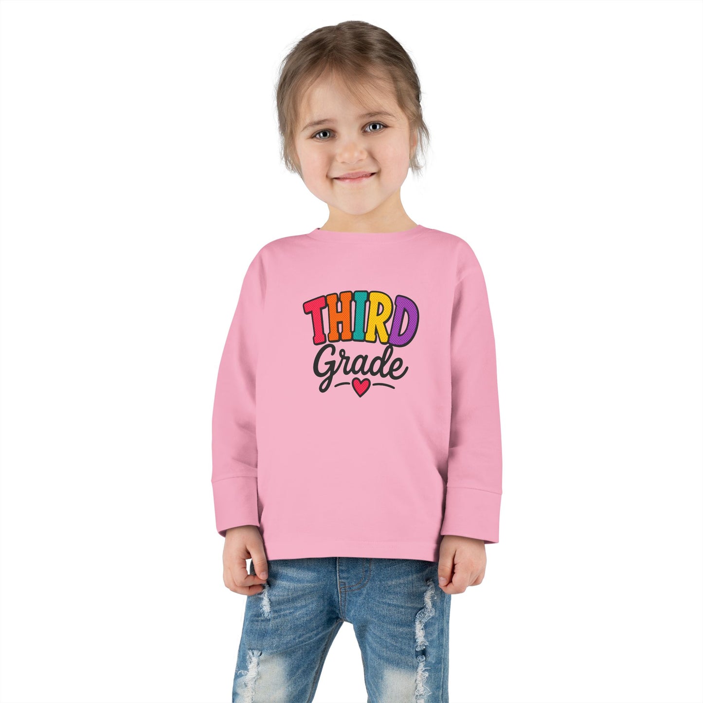 Third Grade Toddler Long Sleeve Tee — Cute Back-to-School Shirt