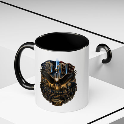 9/11 Tribute Coffee Mug — Never Forget Memorial Eagle Design (11/15oz)