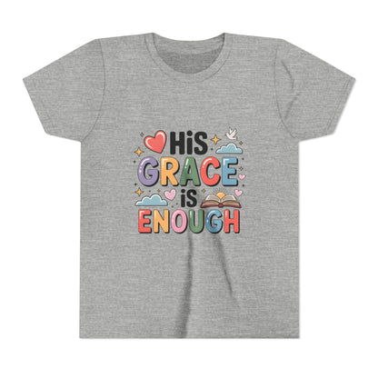 His Grace Is Enough Youth Tee — Christian Kids Inspirational Shirt