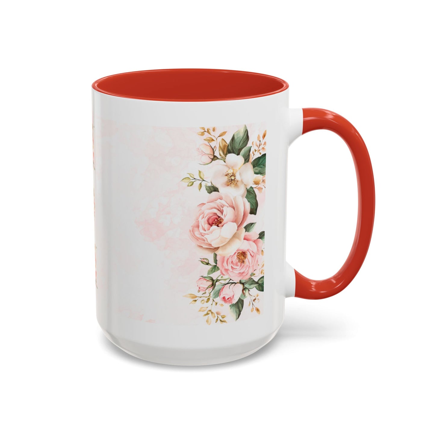 Mom Floral Accent Coffee Mug — Pink Roses Mother's Day Gift (11/15oz)