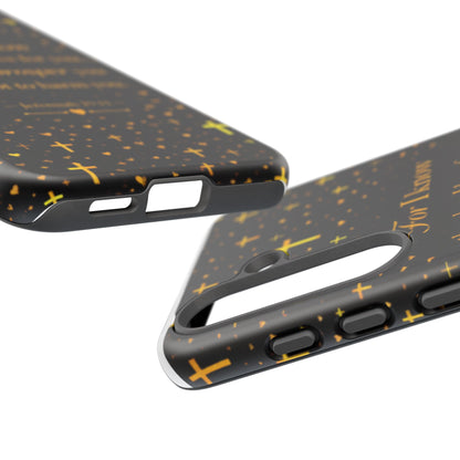 Phone Case — "For I Know" Jeremiah 29:11 Gold Cross Christian Tough Case