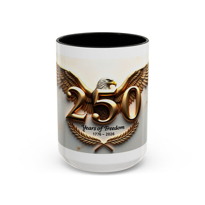 25 Years of Freedom Eagle Coffee Mug – 1776–2026 Commemorative Accent Mug