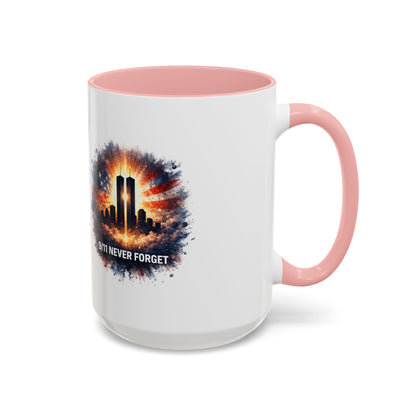 9/11 Never Forget Coffee Mug - Memorial Tribute Accent Mug (11/15oz)