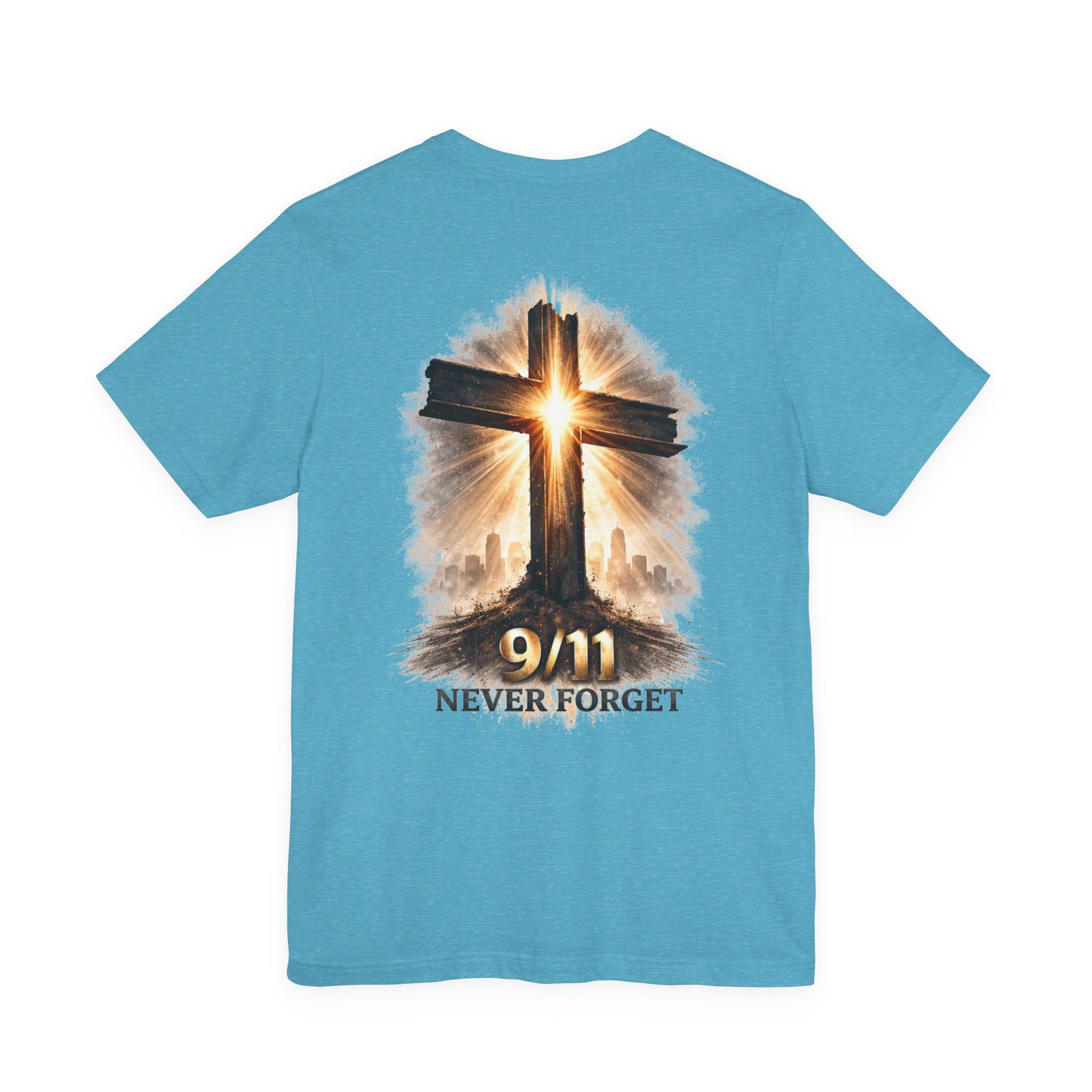 9/11 Never Forget T‑Shirt - Cross Memorial Tee