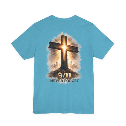 9/11 Never Forget T‑Shirt - Cross Memorial Tee