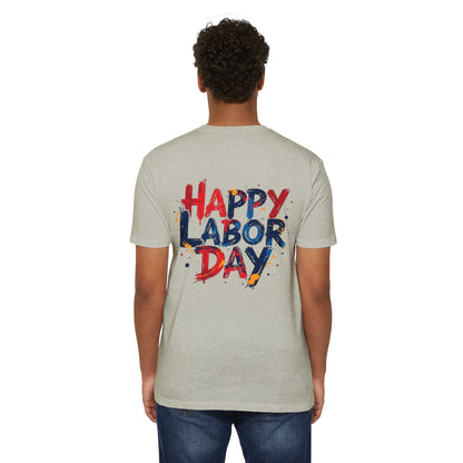 Labor Day Graphic T-Shirt — "Happy Labor Day" Patriotic Celebration Tee