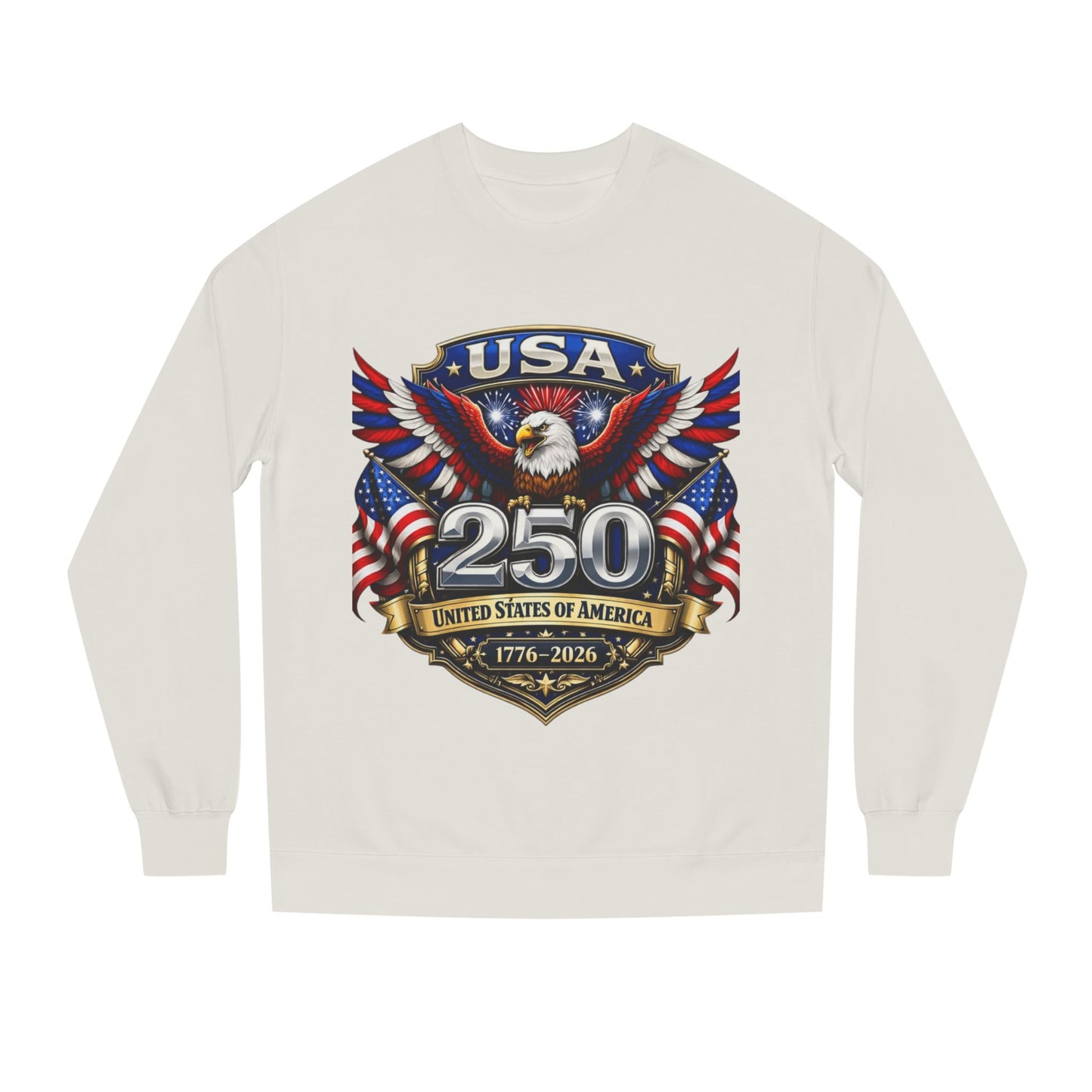 USA 250th Anniversary Sweatshirt — Patriotic Eagle 1776–2026 Crewneck
