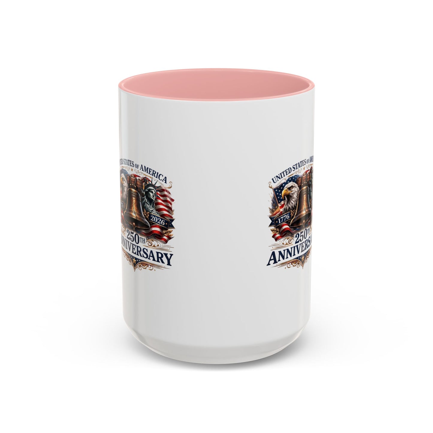 250th Anniversary Accent Coffee Mug — Patriotic United States Bell & Eagle Design (11/15 oz)