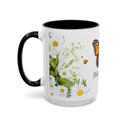 Mother's Day Butterfly Coffee Mug – 'Happy Mother's Day' Floral Accent Mug