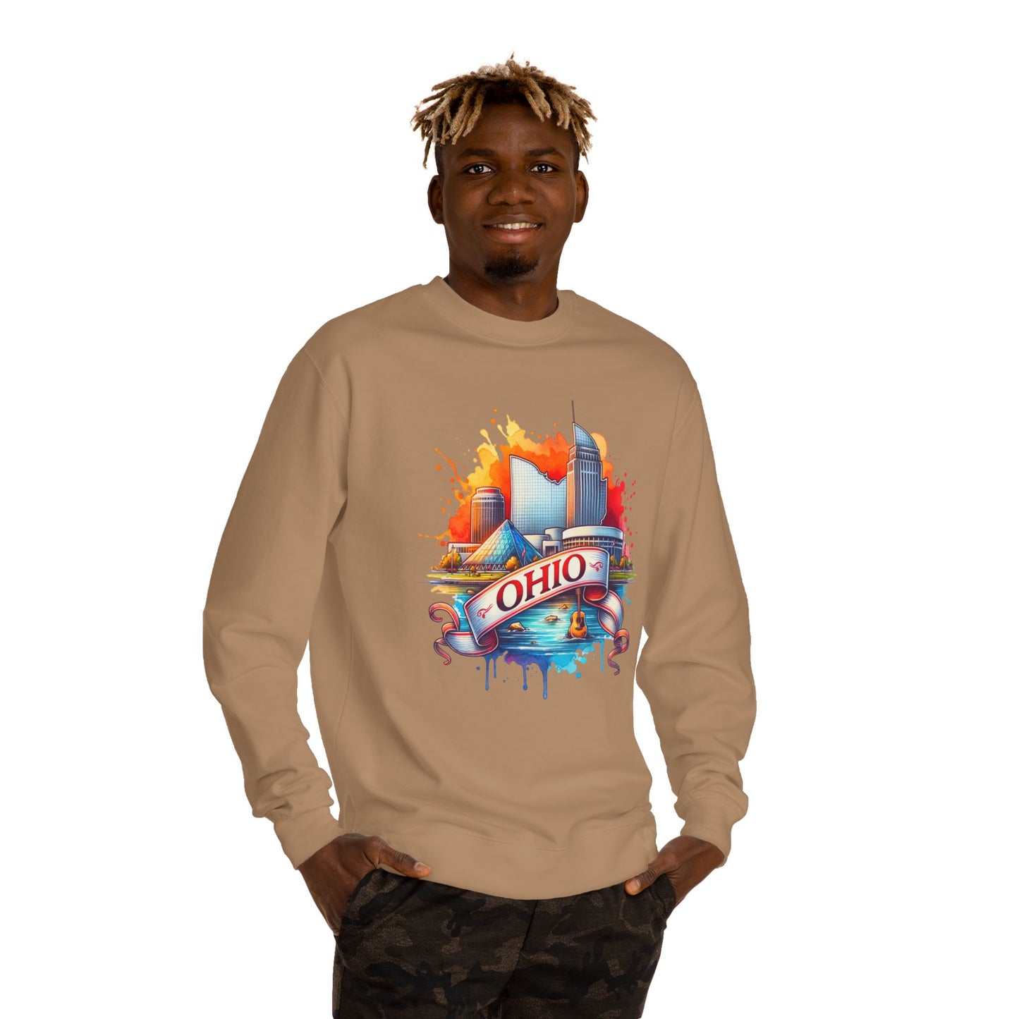 Ohio Skyline Crewneck Sweatshirt – Colorful Cityscape Graphic