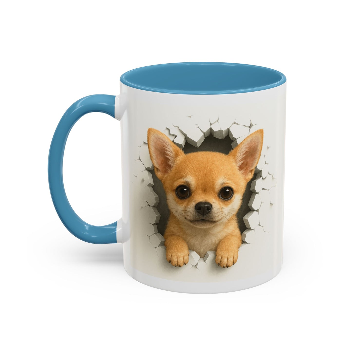Chihuahua Peek-A-Boo Accent Coffee Mug – Cute Dog Lover Gift (11/15 oz)