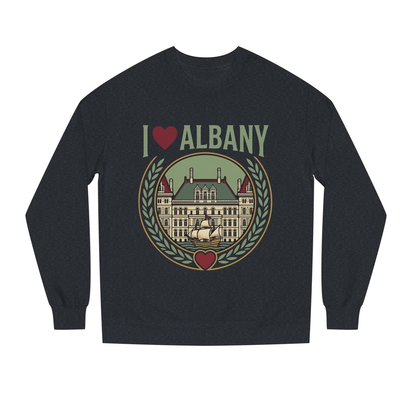 Albany Heart Crewneck Sweatshirt — I  Albany City Landmark Design
