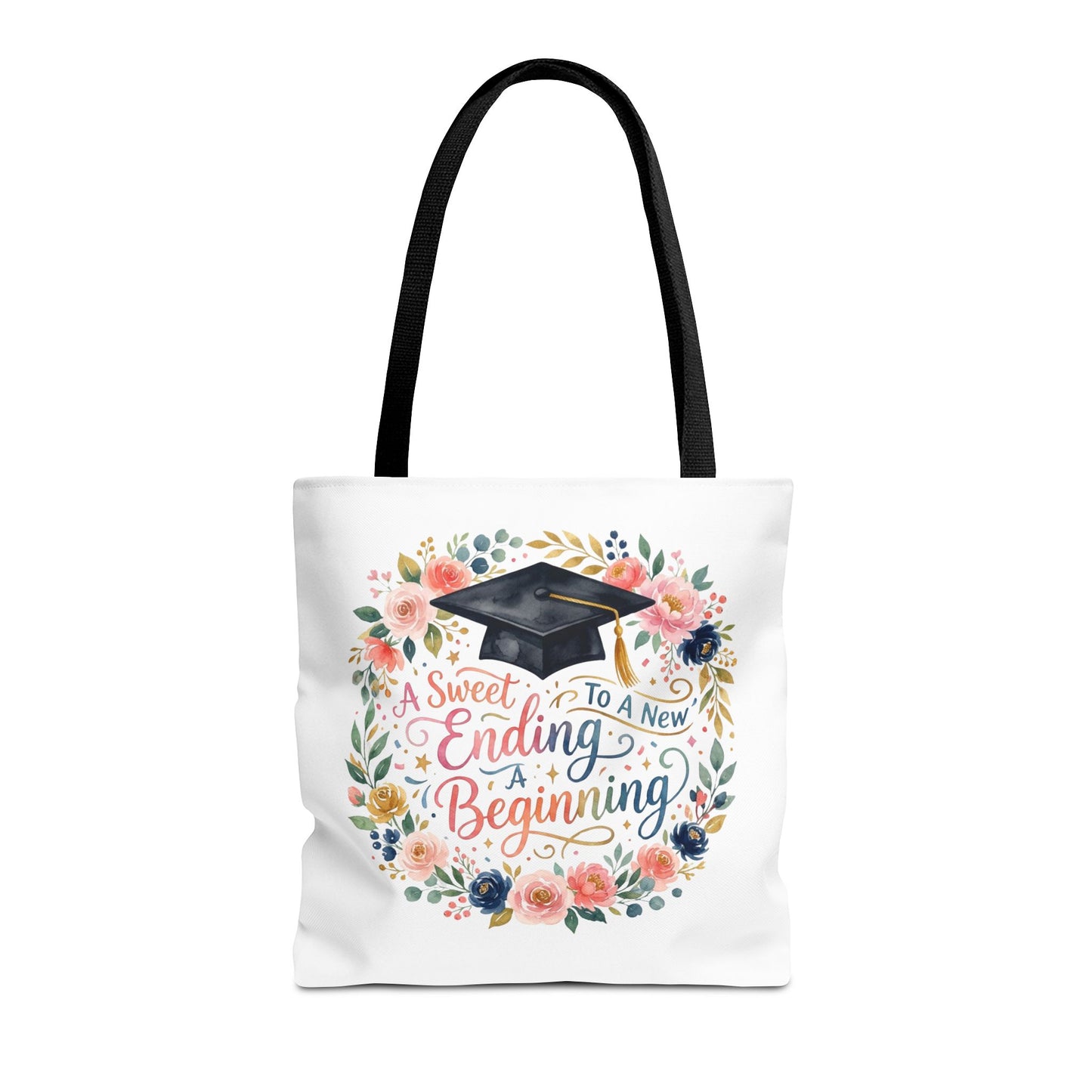 Graduation Floral Tote Bag — "A Sweet Ending To A New Beginning"