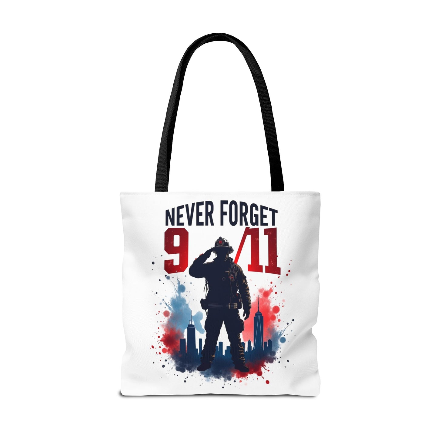 Never Forget 9/11 Tribute Tote Bag — Memorial Patriotic Canvas Carryall
