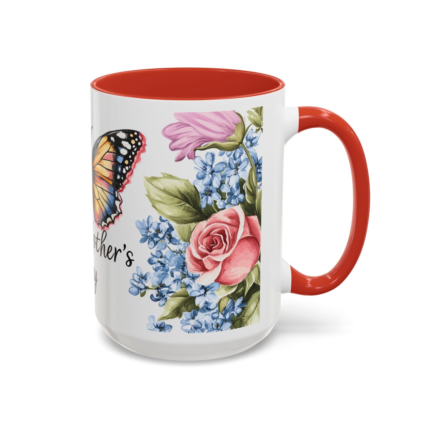 Mother's Day Butterfly Floral Accent Coffee Mug – "Happy Mother's Day"