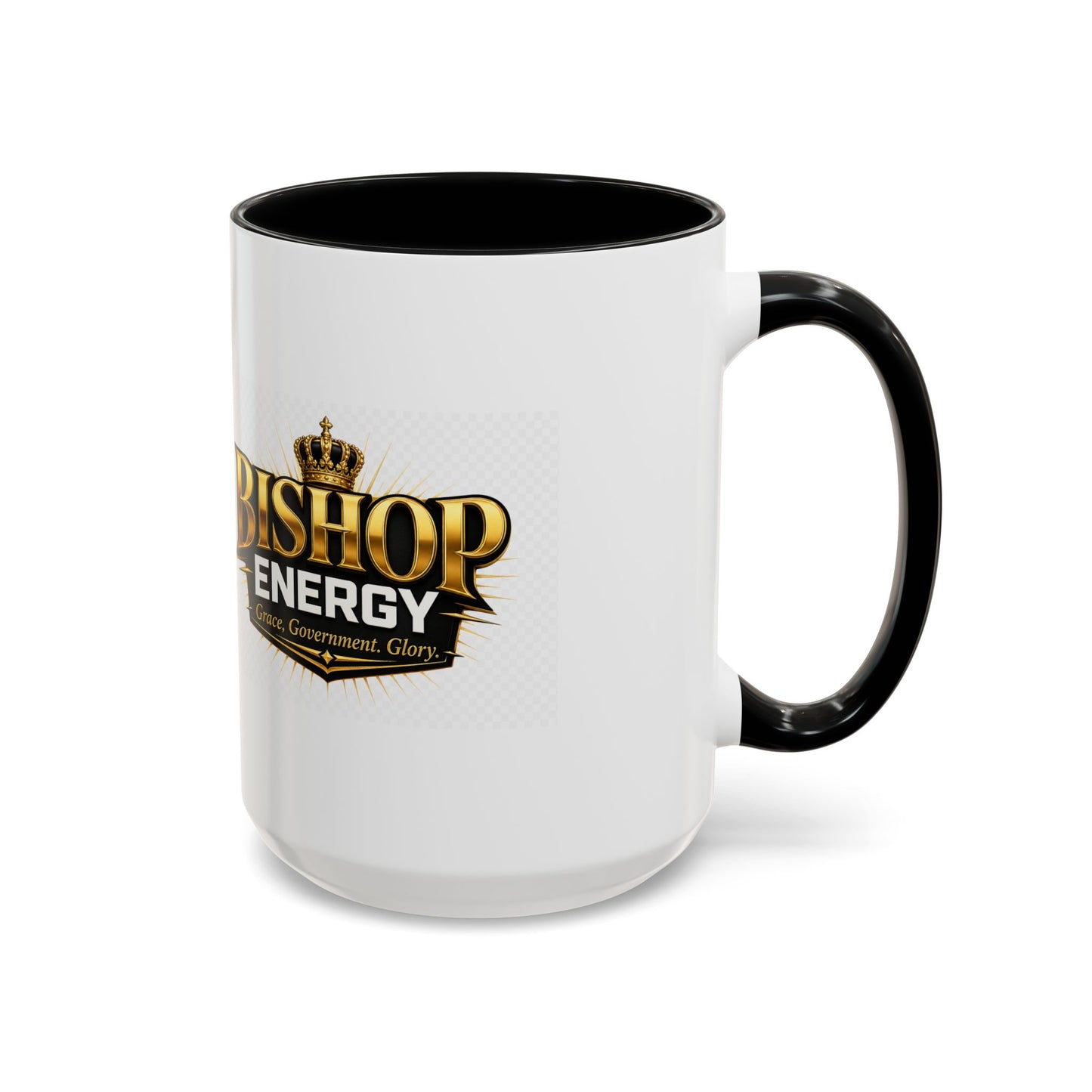 Bishop Energy Coffee Mug — Gold Crown Logo Accent Ceramic Mug (11/15oz)