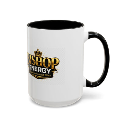 Bishop Energy Coffee Mug — Gold Crown Logo Accent Ceramic Mug (11/15oz)