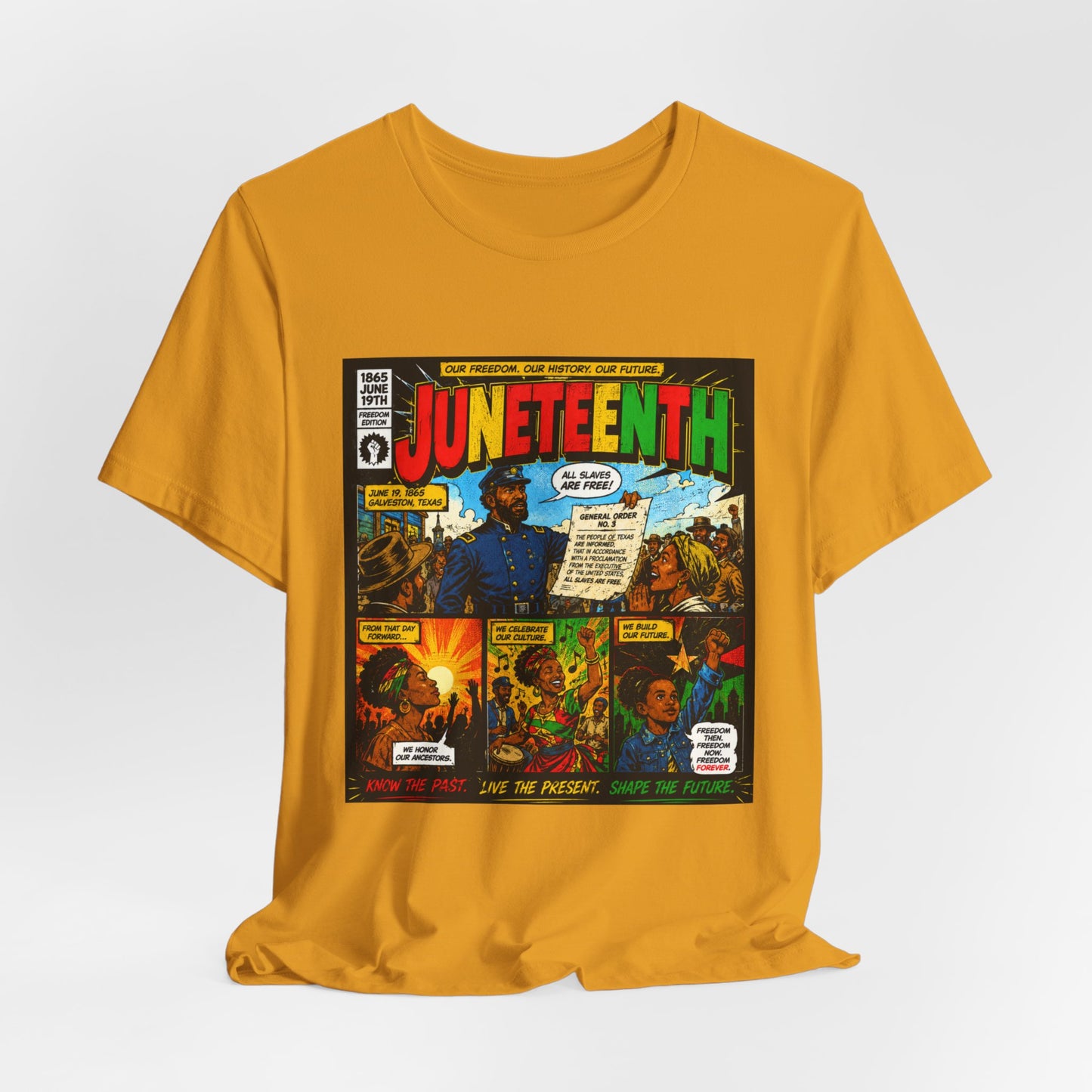 Juneteenth Comic-Style T-Shirt — Retro Celebration Tee