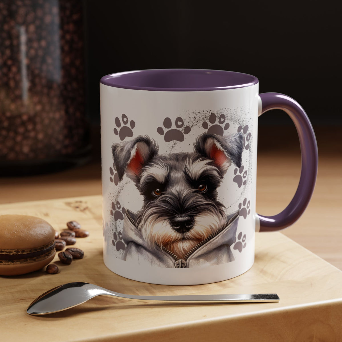 Schnauzer Paw Print Accent Coffee Mug (11/15oz)