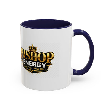 Bishop Energy Coffee Mug — Gold Crown Logo Accent Ceramic Mug (11/15oz)