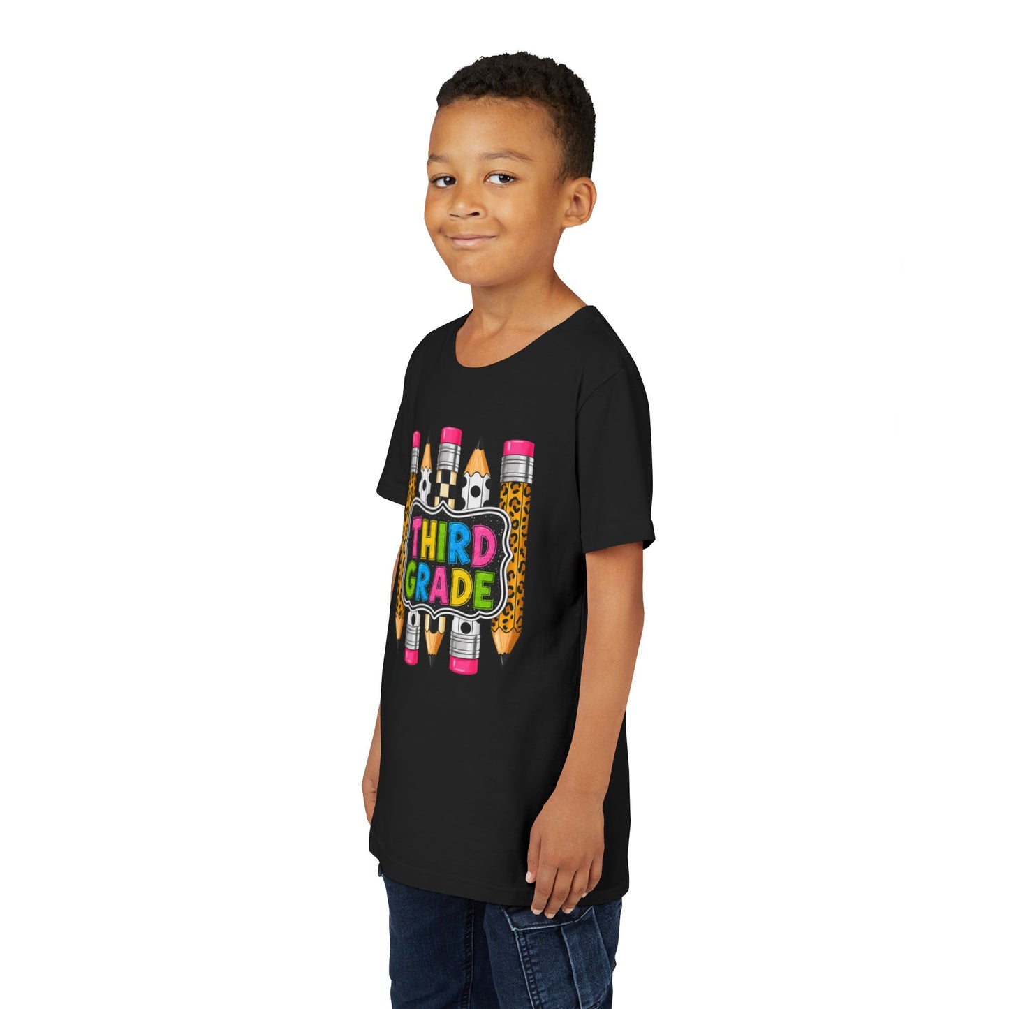 Third Grade Youth T-Shirt — Colorful Pencil Back-to-School Tee